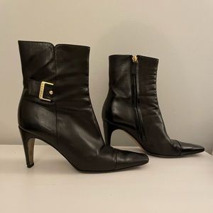 Chanel logo ankle boots